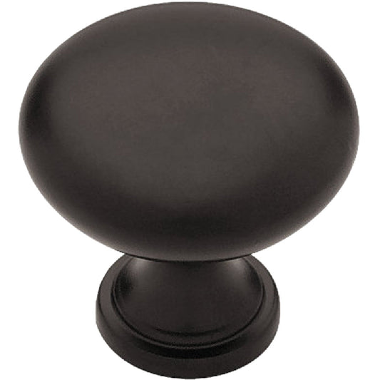 Liberty Flat Black 1-1/4 In. Cabinet Knob, (2-Pack)