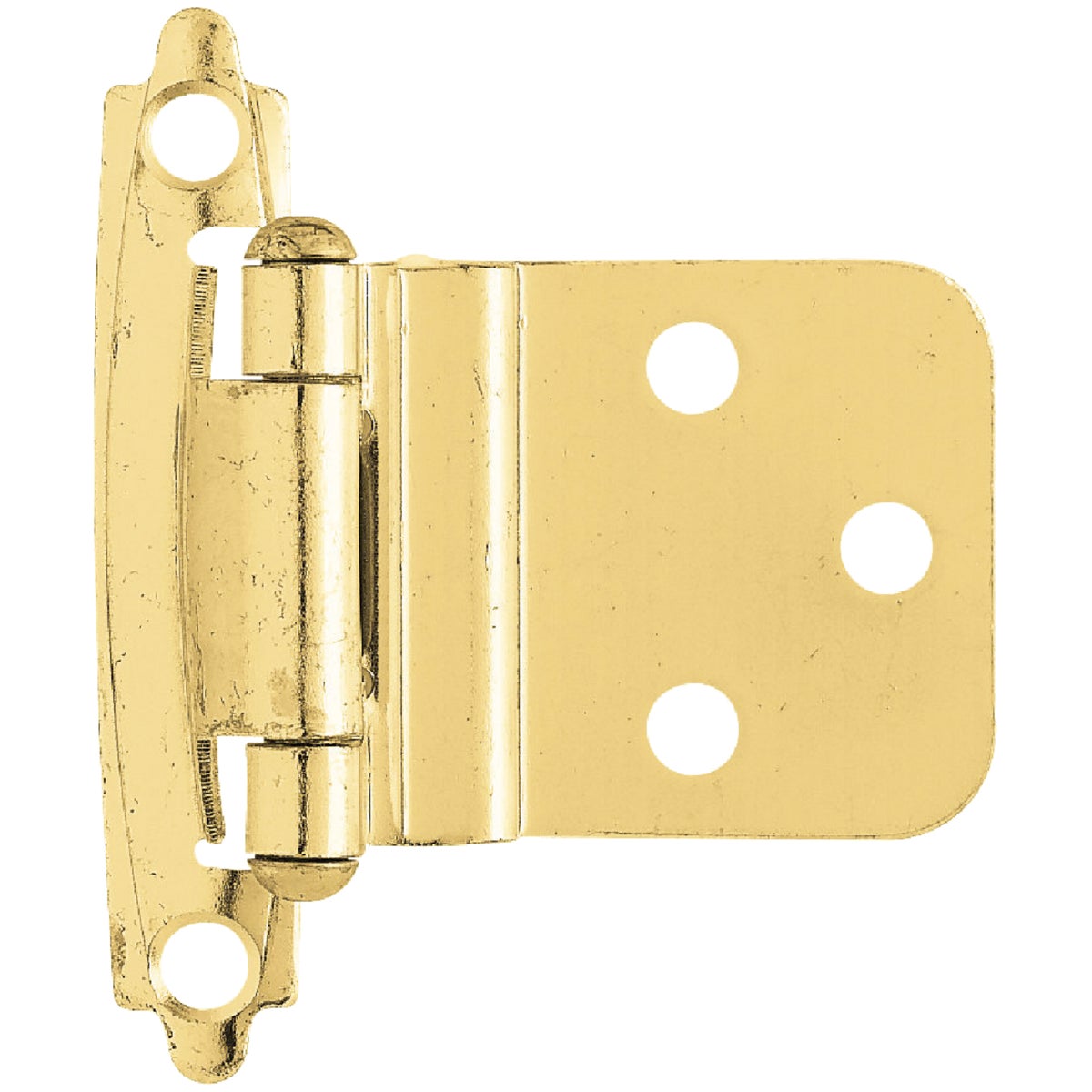 Liberty Polished Brass 3/8 In. Self-Closing Inset Hinge, (2-Pack)