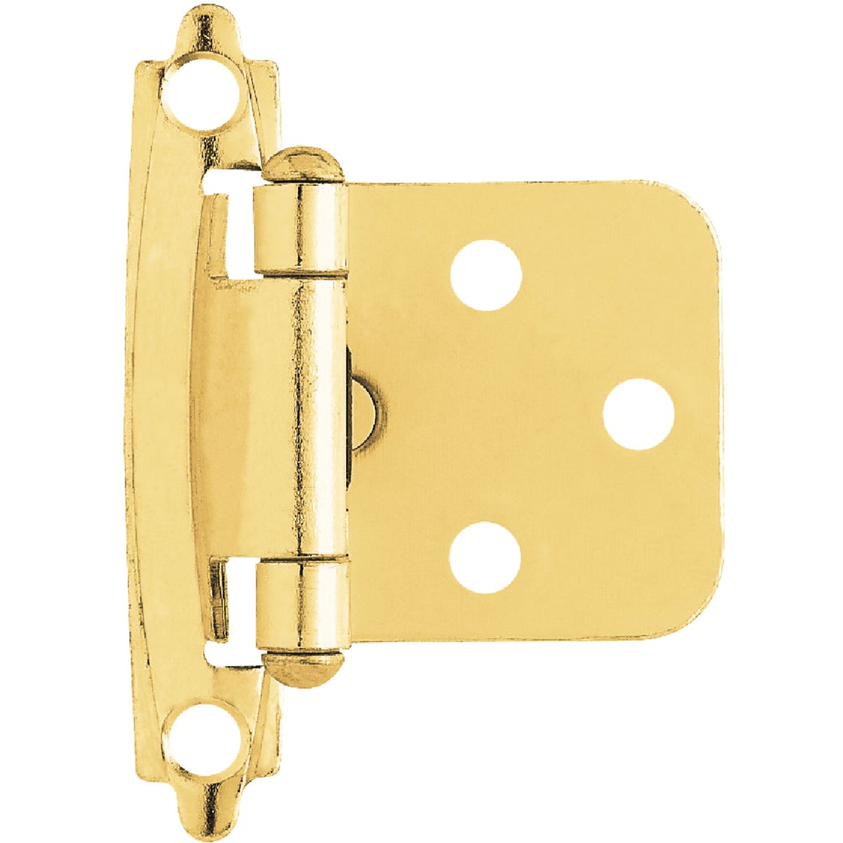 Liberty Polished Brass Self-Closing Overlay Hinge (2-Pack)