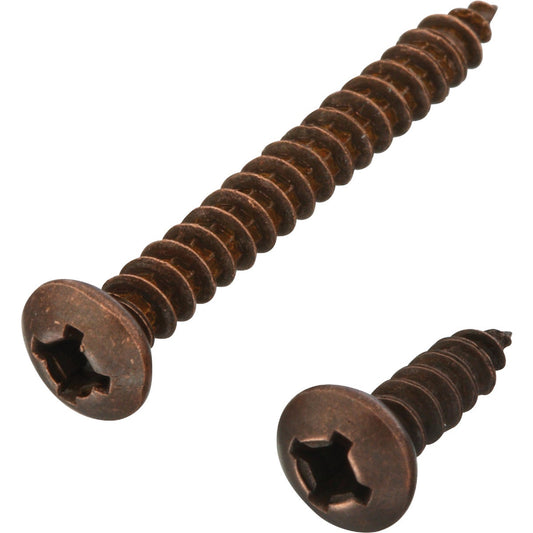 National 211 Steel Shelf Bracket Screw, Fruitwood (12-Pack)