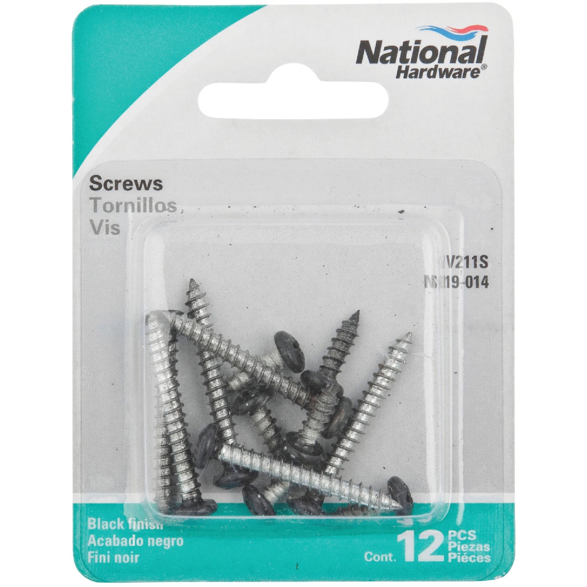 National 211 Steel Shelf Bracket Screw, Black (12-Pack)