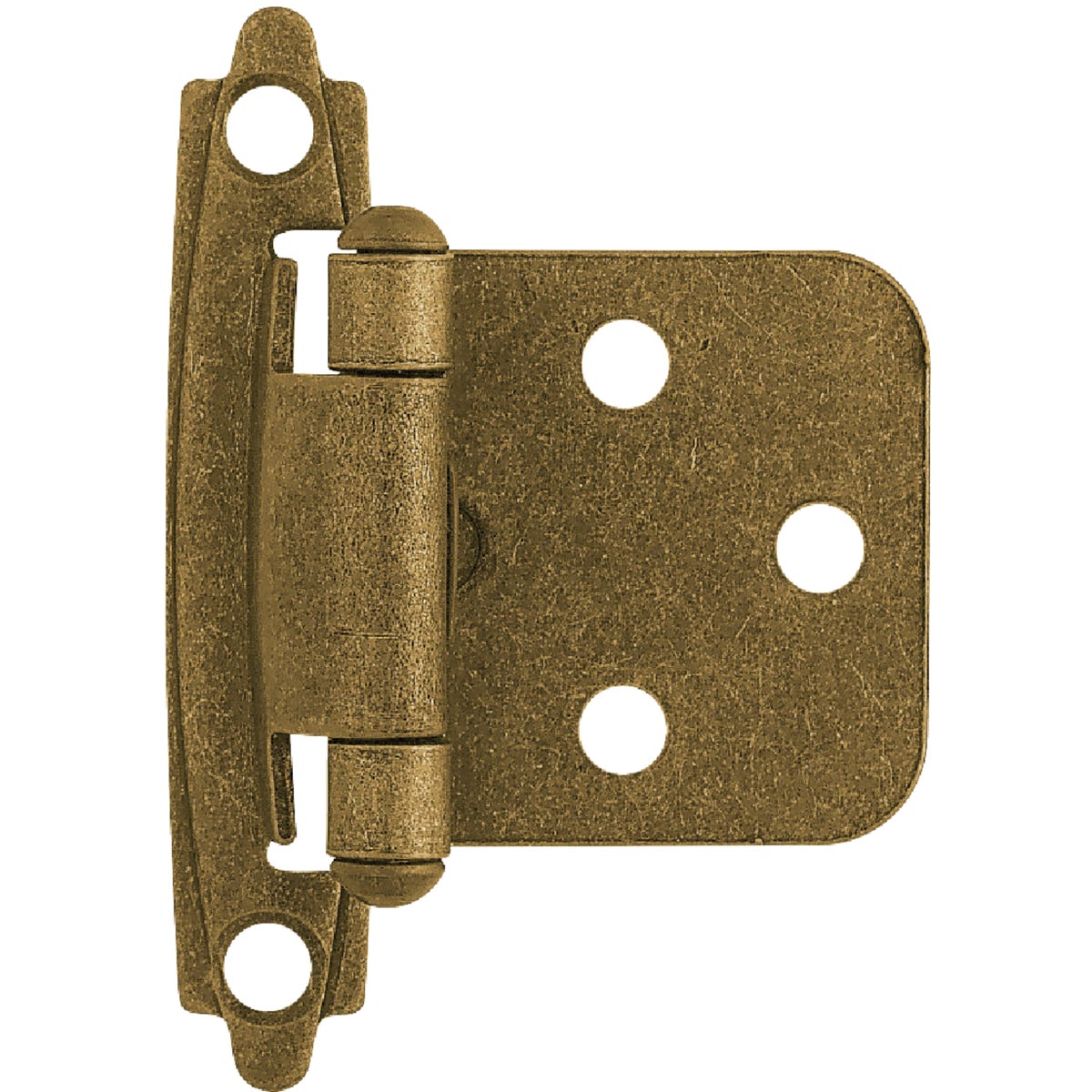 Liberty Antique Brass Self-Closing Overlay Hinge (2-Pack)