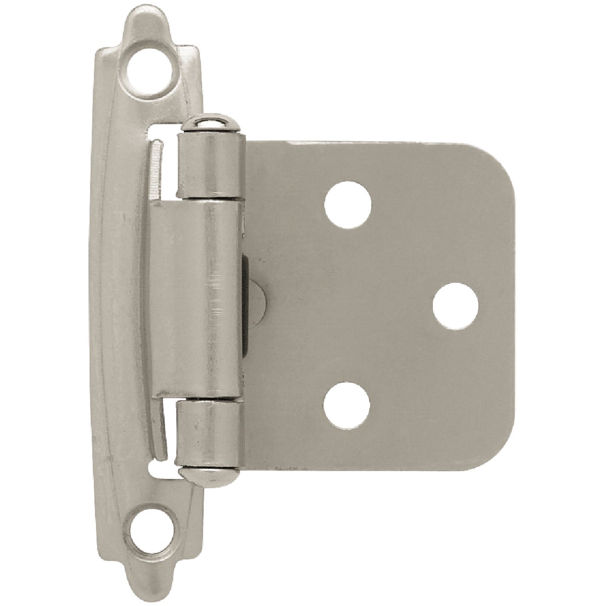 Liberty Satin Nickel Self-Closing Overlay Hinge (2-Pack)