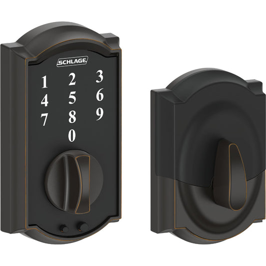 Schlage Camelot Touchscreen Aged Bronze Electronic Deadbolt