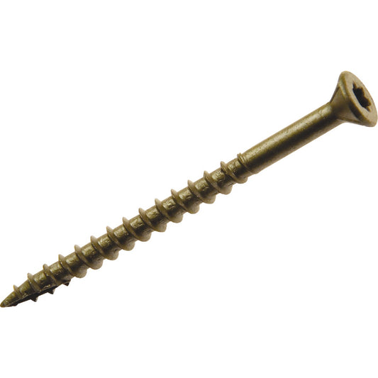 Grip-Rite PrimeGuard Plus #10 x 3-1/2 In. Gold Star Wood Deck Screw (25 Lb. Pail)