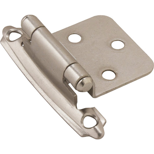 Amerock 3/8 In. Sterling Nickel Self-Closing Inset Hinge