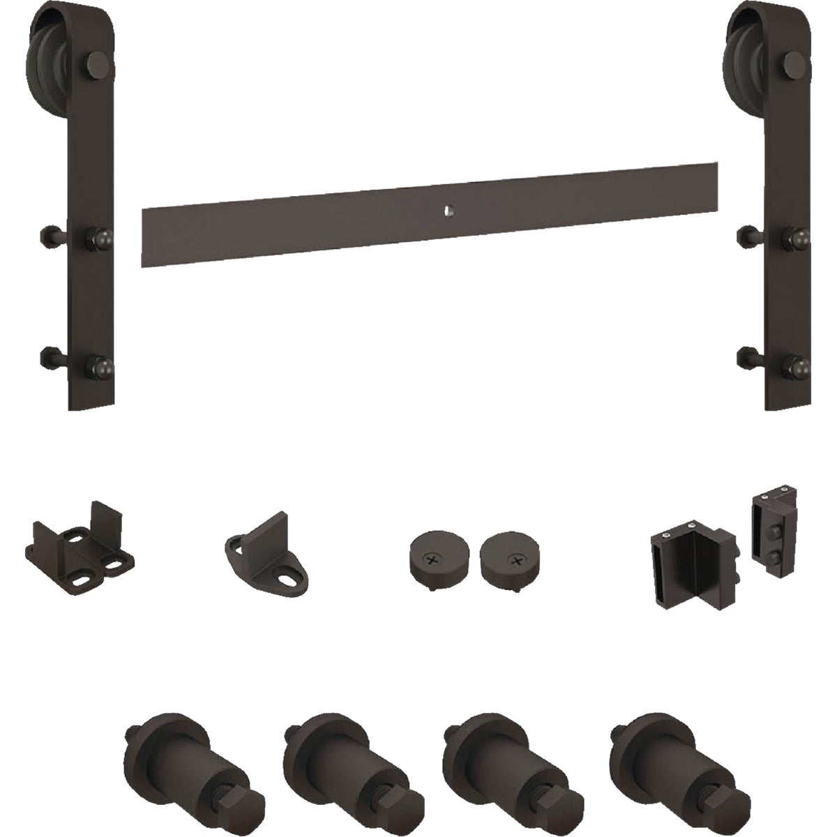 National Oil Rubbed Bronze Steel Up to 200 Lb. Barn Door Track Hardware Kit