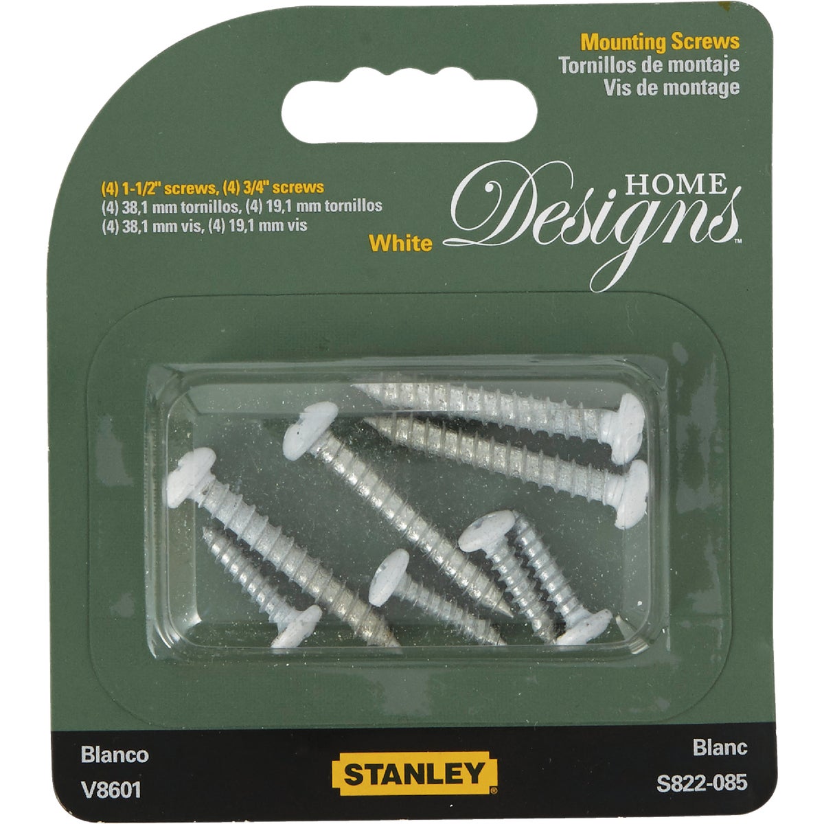 National Catalog V8601 White Closet Hardware Mounting Screws (8-Count)