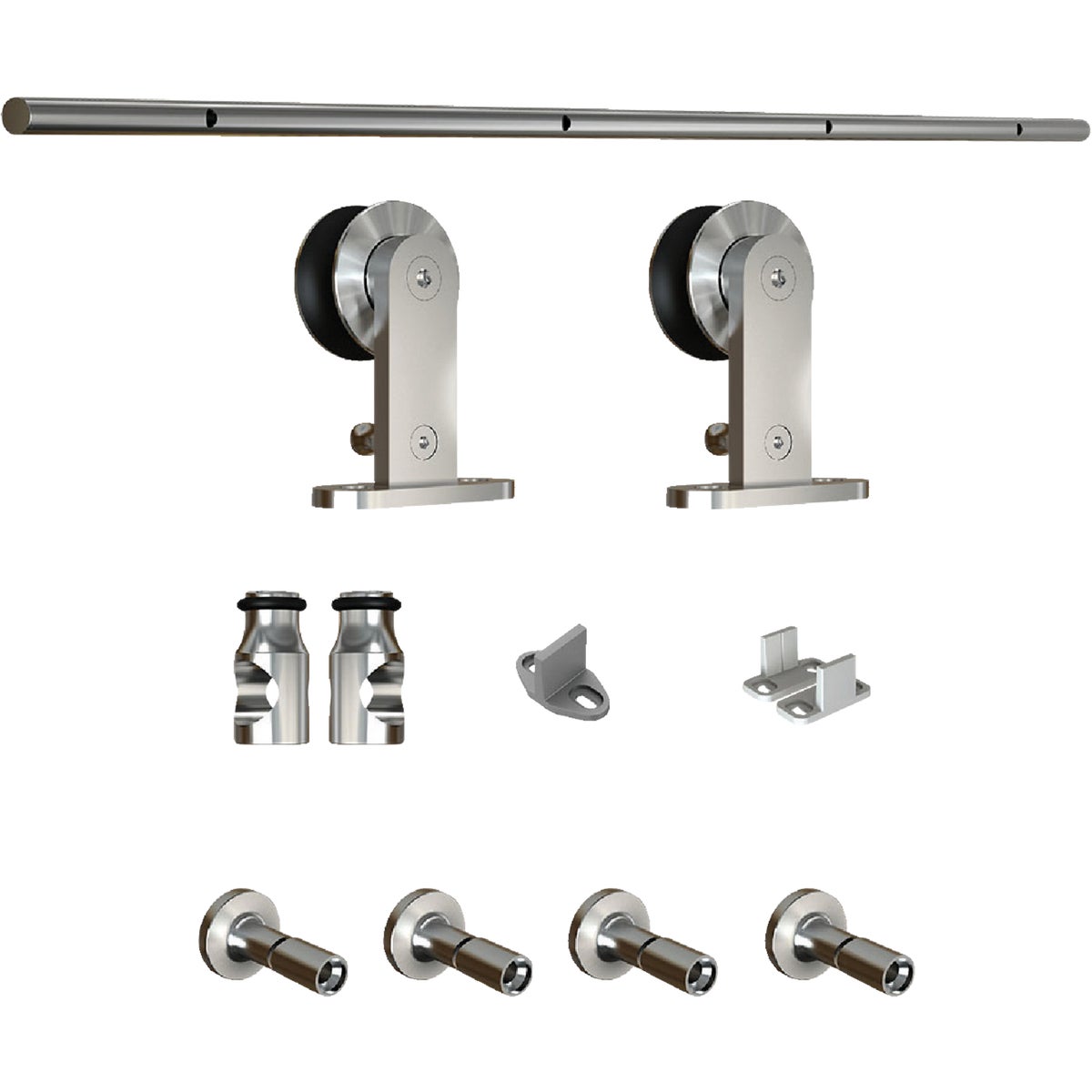 National Stainless Steel Steel Up to 200 Lb. Barn Door Track Hardware Kit