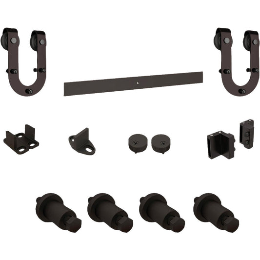 National Oil Rubbed Bronze Steel Up to 200 Lb. Barn Door Hardware Kit