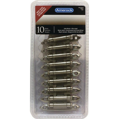 Amerock Satin Nickel 2 In. W X 2-3/4 In. L Self-Closing Inset Hinge (10-Pack)
