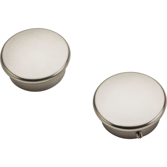 National Catalog V8602 Satin Nickel Closet Rod End Caps (2-Count)