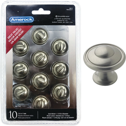 Amerock Everyday Heritage Nickel 1-3/16 In. Cabinet Knob (10-Pack)