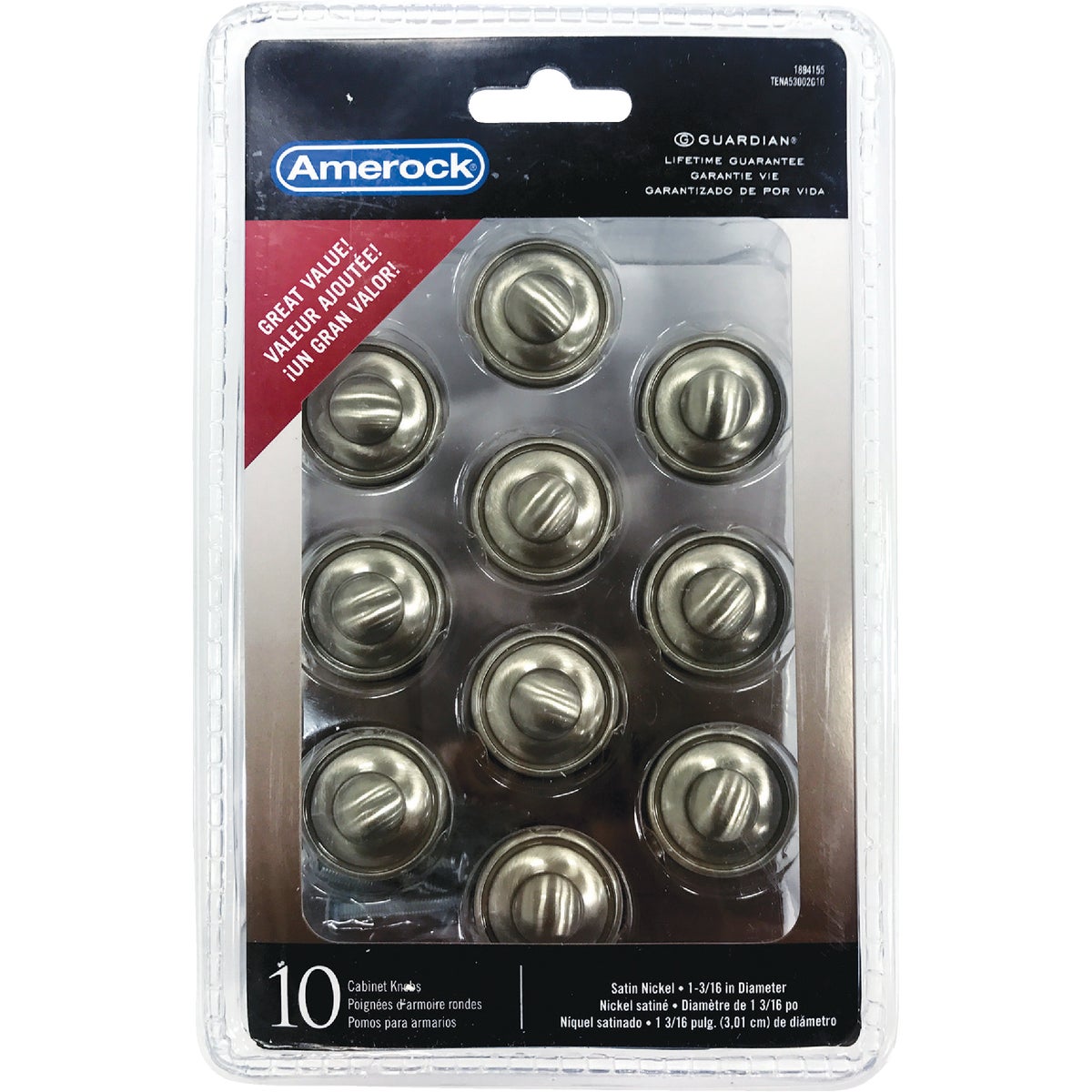 Amerock Everyday Heritage Nickel 1-3/16 In. Cabinet Knob (10-Pack)