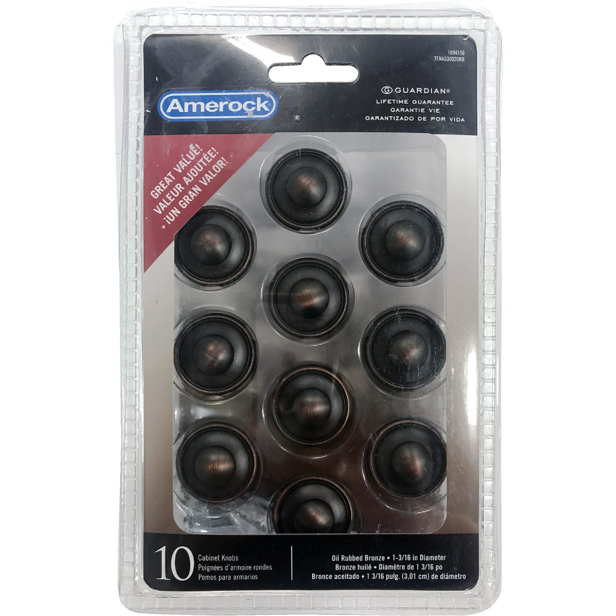 Amerock Everyday Heritage Rubbed Bronze 1-3/16 In. Cabinet Knob (10-Pack)