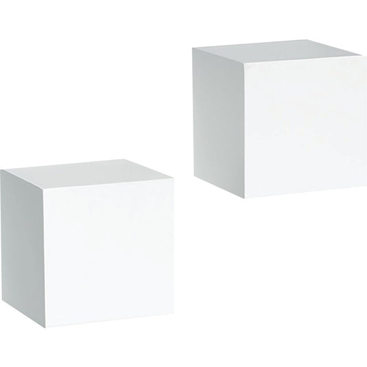 Knape & Vogt 2, 5 In. X 5 In. White Floating Wood Wall Cubes