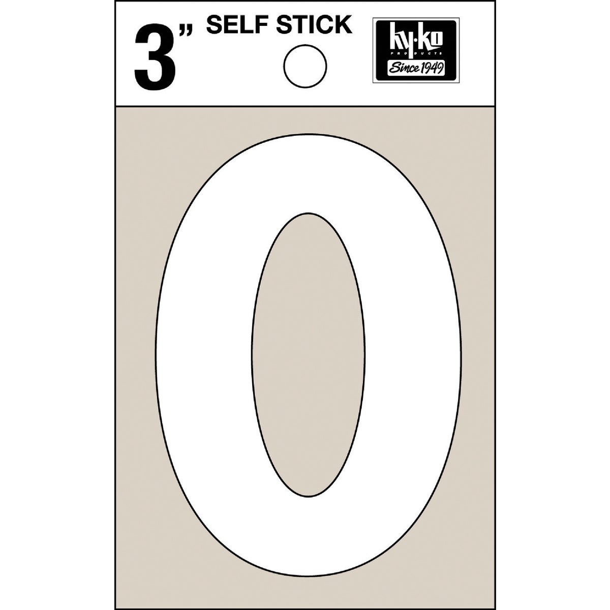 Hy-Ko Vinyl 3 In. Non-Reflective Adhesive Number Zero