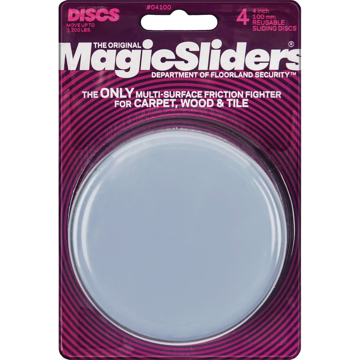 Magic Sliders 4 In. Round Furniture Glide,(4-Pack)