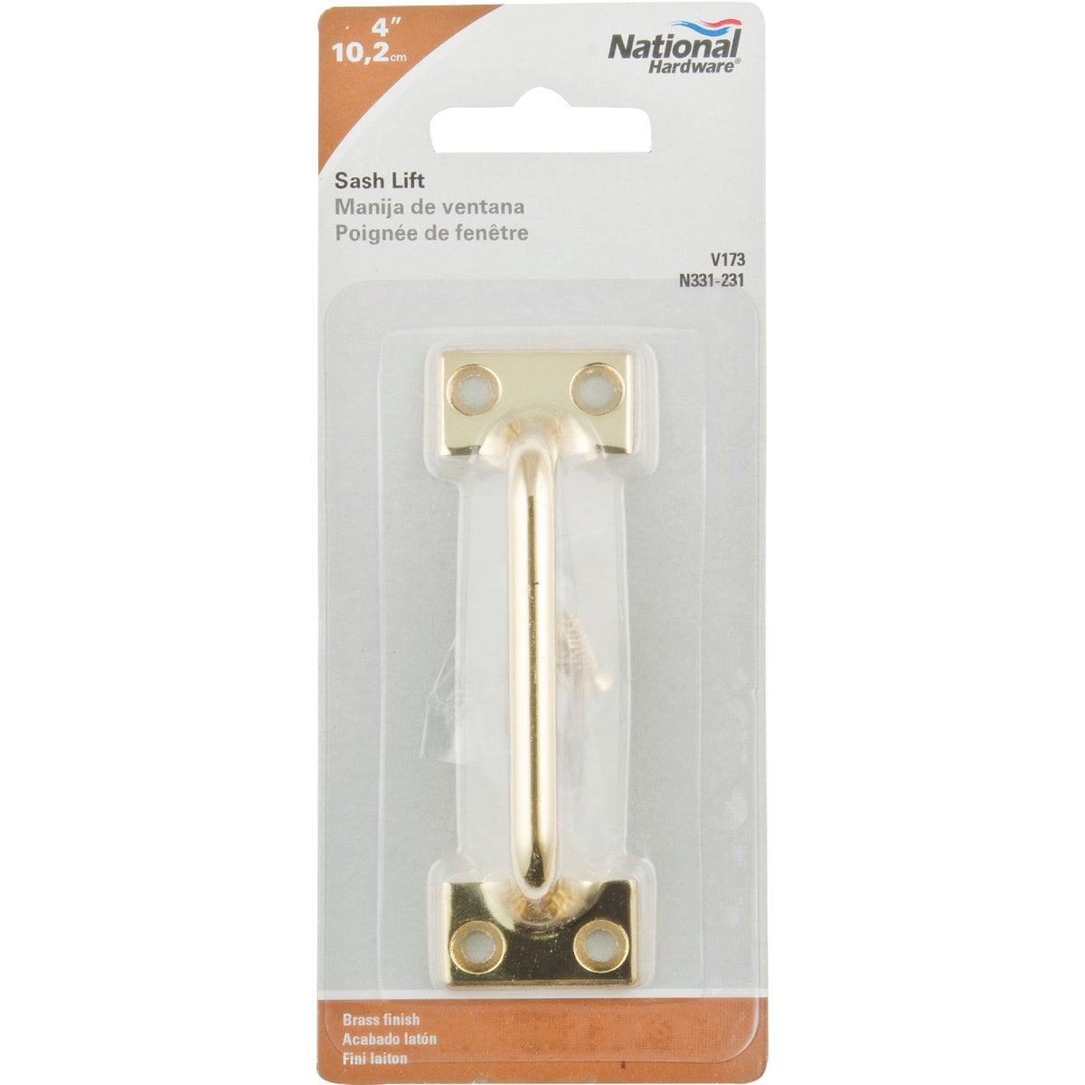 National V173 4 In. Brass Bar Type Window Sash Lift