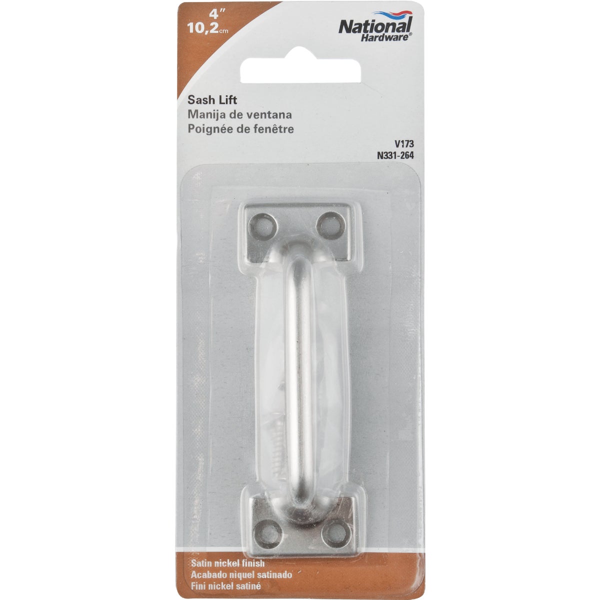 National V173 4 In. Satin Nickel Bar Type Window Sash Lift