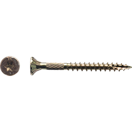 Big Timber #8 x 1-3/4 In. Yellow Zinc Flat Head Wood Screw (860 Ct., 5 Lb.)