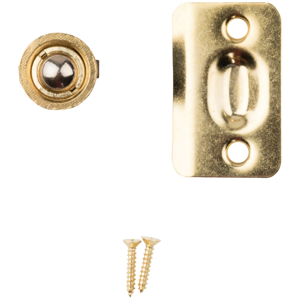 National 1440 Polished Brass Drive-In Ball Catch