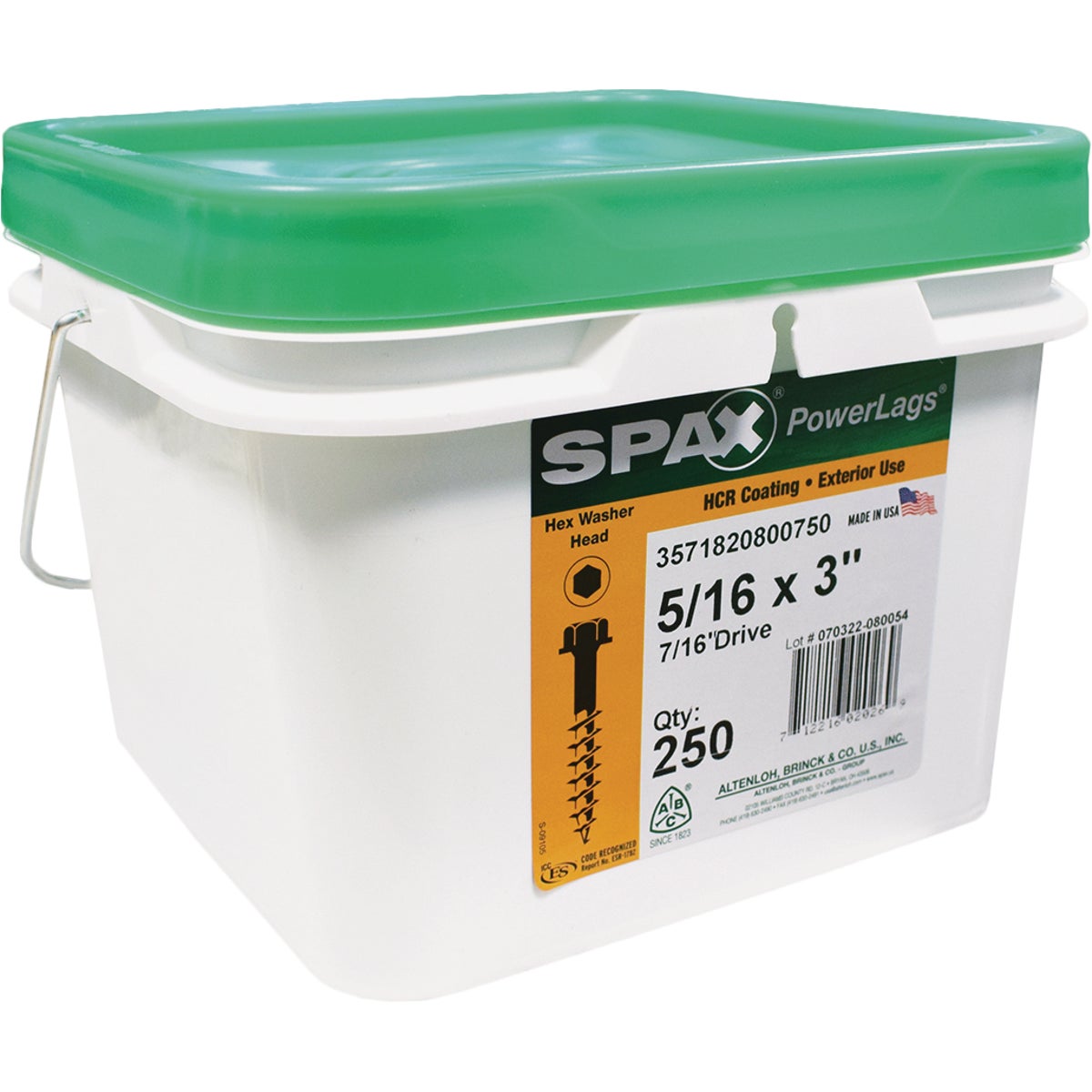 Spax PowerLags 5/16 In. x 3 In. Hex Head Exterior Structure Screw (250 Ct.)