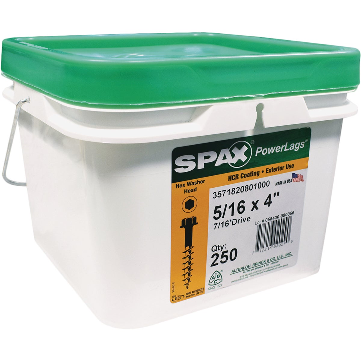 Spax PowerLags 5/16 In. x 4 In. Hex Head Exterior Structure Screw (250 Ct.)