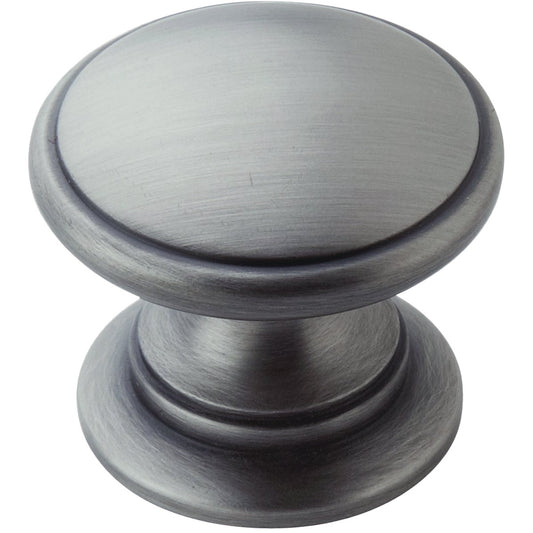 Amerock Ravino Antique Silver Round 1-1/4 In. Cabinet Knob