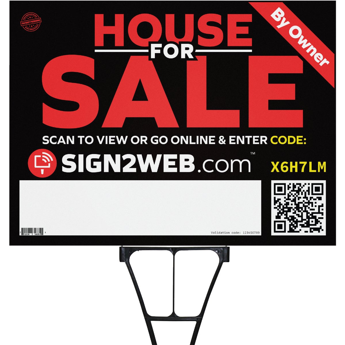 Sign2Web 18 In. x 24 In. Double-Sided House For Sale By Owner Sign