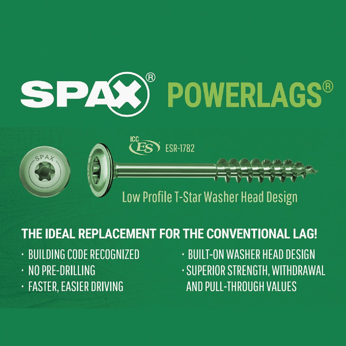 Spax PowerLags 1/4 In. x 2-1/2 In. Washer Head Exterior Structure Screw (500 Ct.)