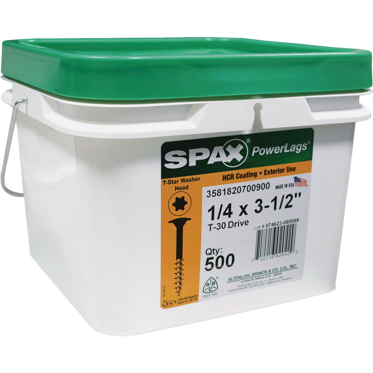 Spax PowerLags 1/4 In. x 3-1/2 In. Washer Head Exterior Structure Screw (500 Ct.)