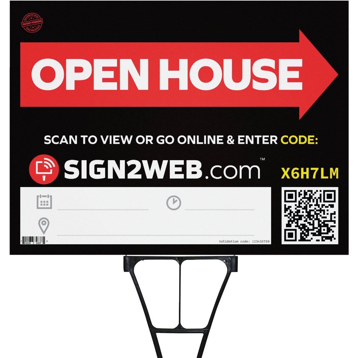 Sign2Web 18 In. x 24 In. Double Sided Open House Sign