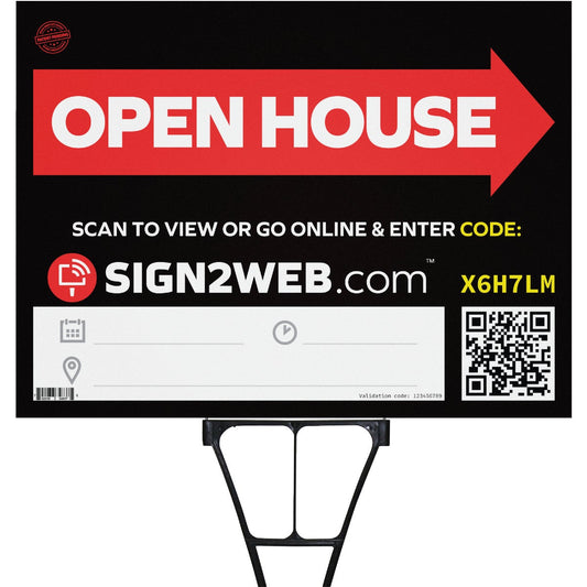 Sign2Web 18 In. x 24 In. Double Sided Open House Sign