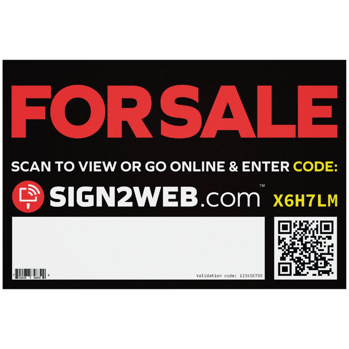 Sign2Web 12 In. x 18 In. Single-Sided For Sale Sign