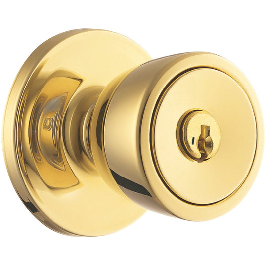 Weiser Elements Polished Brass Entry Door Knob with SmartKey