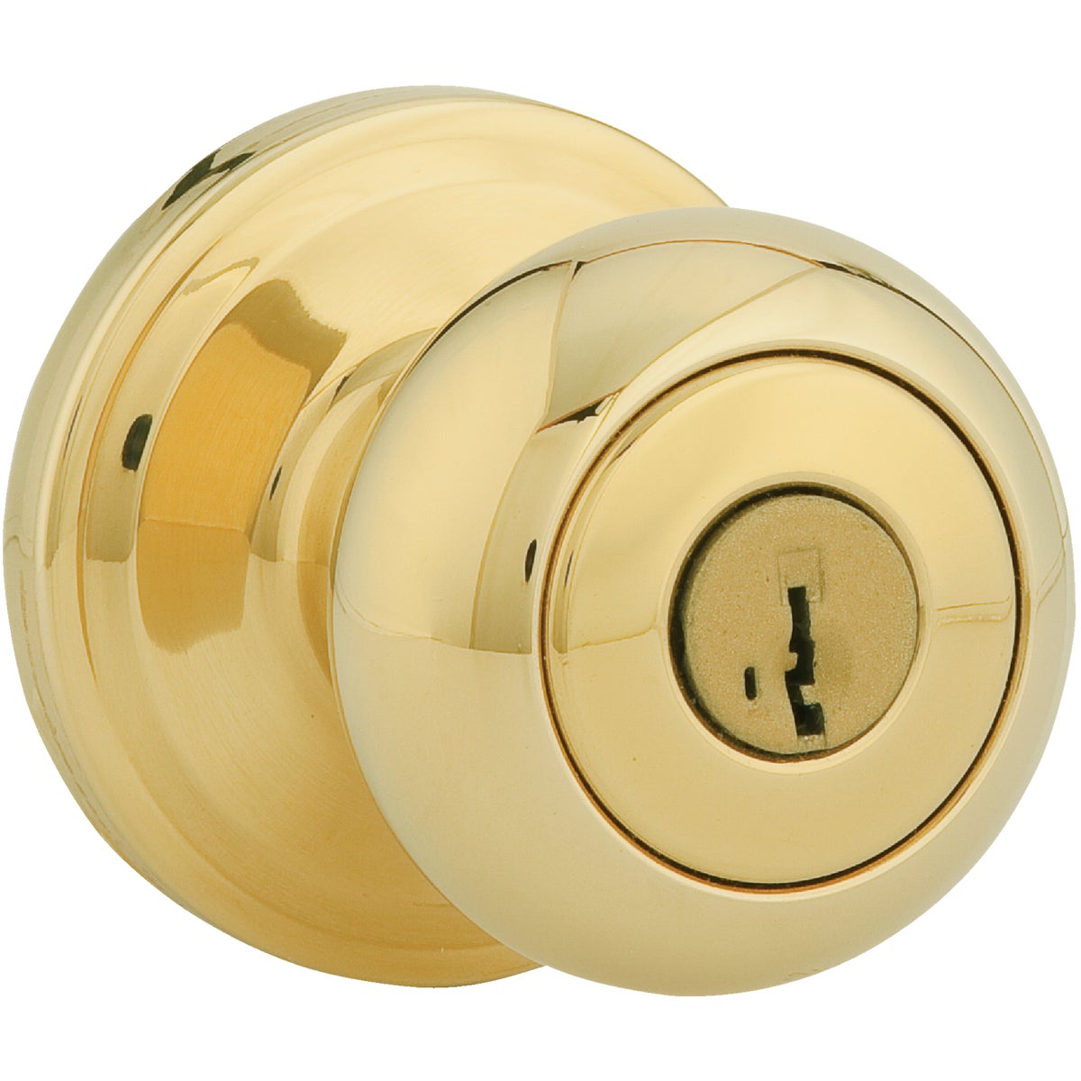 Weiser Welcome Home Polished Brass Entry Door Knob with SmartKey