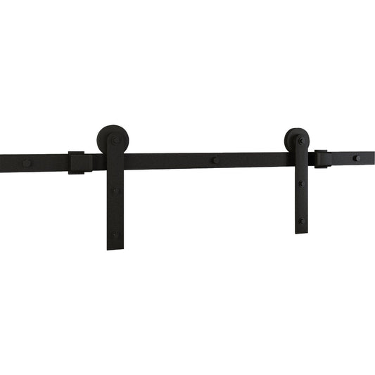 National 929 72 In. Matte Black Classic Interior Barn Door Kit (2-Piece)