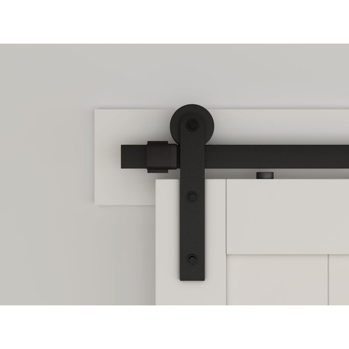 National 929 72 In. Matte Black Classic Interior Barn Door Kit (2-Piece)