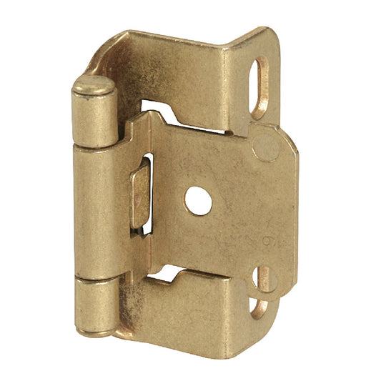 Amerock Burnished Brass Self-Closing Partial Wrap Overlay Hinge (2-Pack)