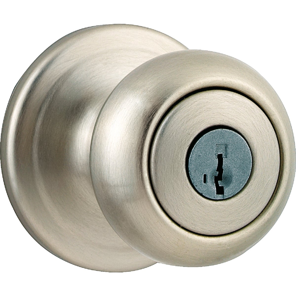 Weiser Welcome Home Satin Nickel Entry Door Knob with SmartKey