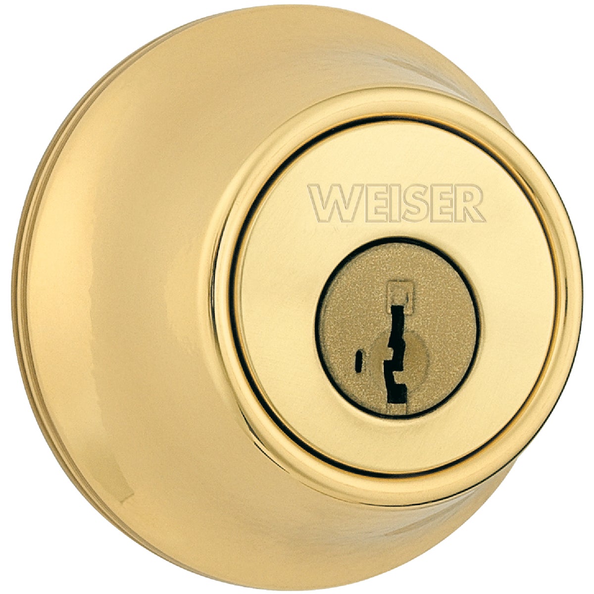 Weiser Elements Polished Brass Single Cylinder Deadbolt