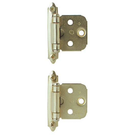 Amerock Polished Brass Self-Closing Face Mount Overlay Hinge (2-Pack)