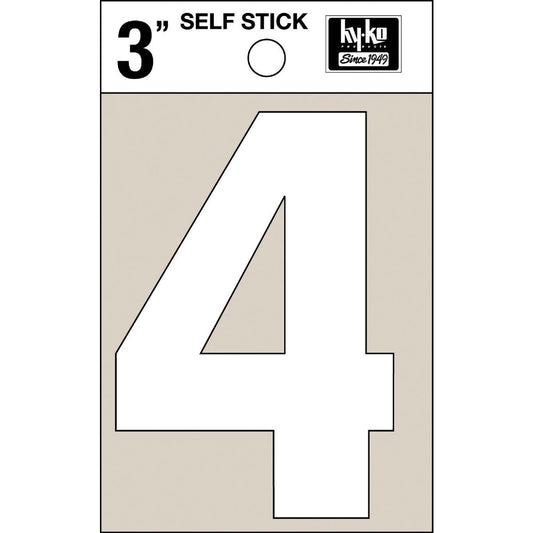 Hy-Ko Vinyl 3 In. Non-Reflective Adhesive Number Four