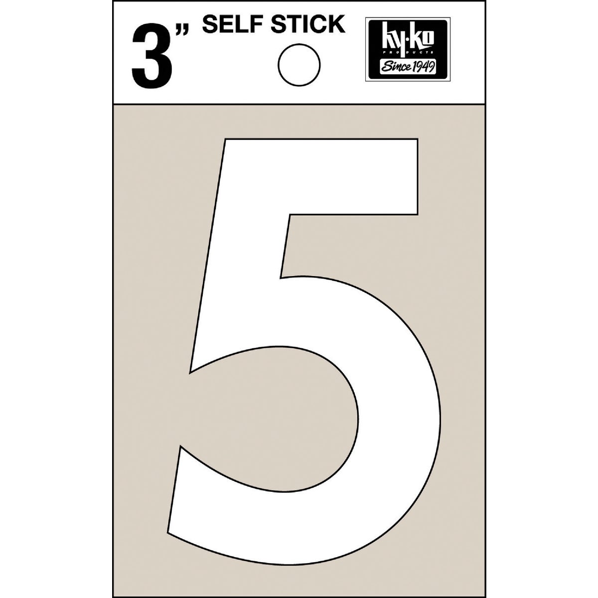 Hy-Ko Vinyl 3 In. Non-Reflective Adhesive Number Five