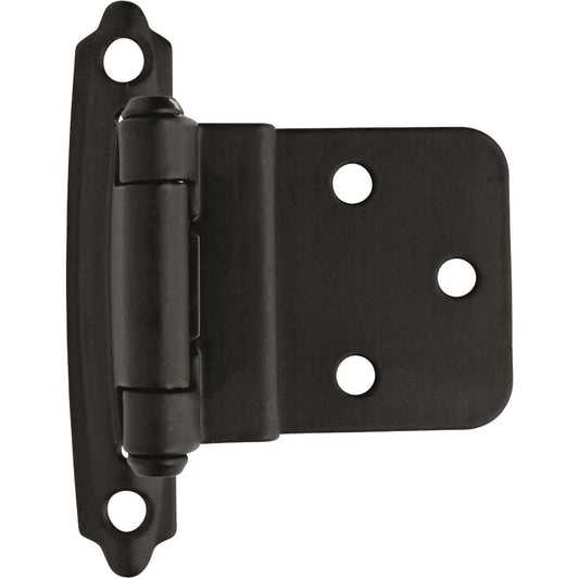 Amerock Functional Hardware 3/8 In. Flat Black Self-Closing Face Mount Inset Hinge (2-Pack)