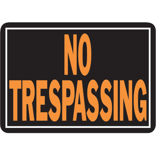 Hy-Ko Aluminum Sign, No Trespassing
