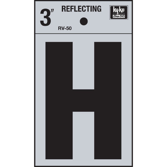 Hy-Ko Vinyl 3 In. Reflective Adhesive Letter, H