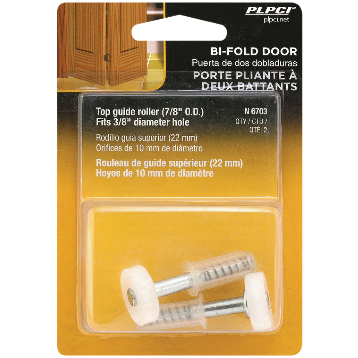 Prime-Line Bifold Door 7/8 In. Top Roller Guide (2 Count)