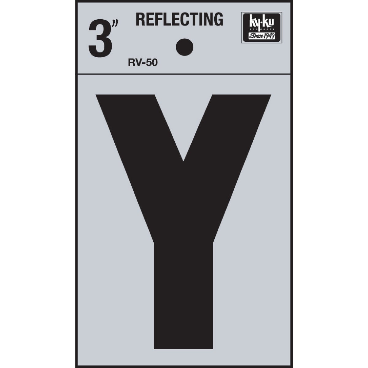 Hy-Ko Vinyl 3 In. Reflective Adhesive Letter, Y